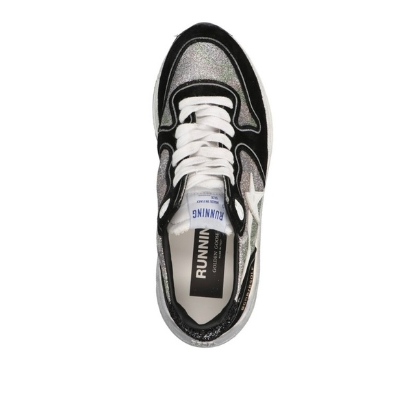 Woman’s snicker golden goose size 10 runner black silver - Picture 4 of 11